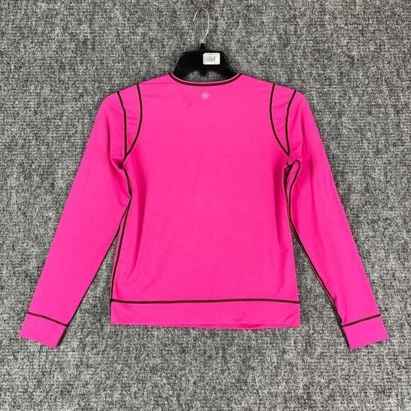 Athleta Shirt Womens Small Pink Summer Shade Rash Gaurd Surf Too Long Sleeve - Picture 2 of 11